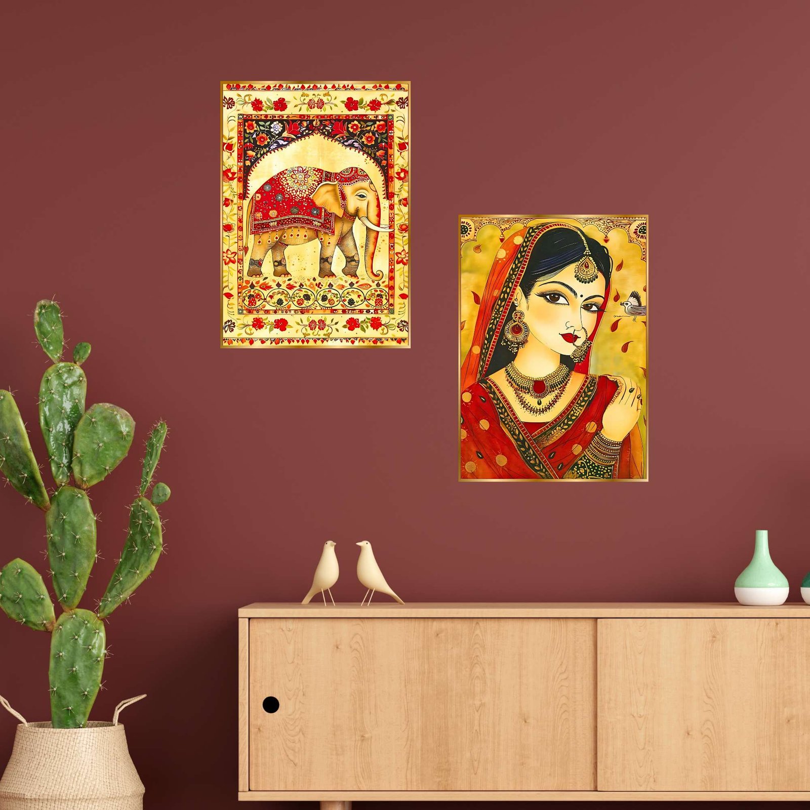Set of Two Wall Paintings for Wall Dacoration Golden Framed Wall Paintings for Living Room & Bedroom Wall Art for Home Decoration & Office Wall Décor (14x11 inch CH-GD2-11) - Image 2